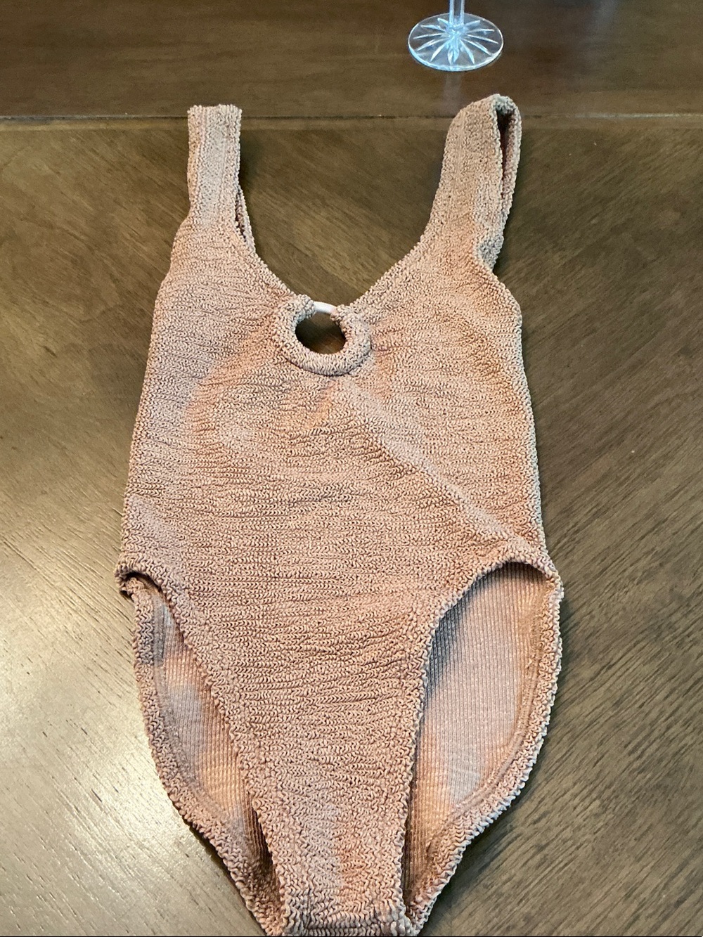 Hunza G Terry One-Piece Swimsuit in Light Tan